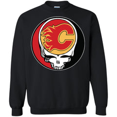 Calgary Flames Grateful Dead Steal Your Face Hockey Nhl Shirts Crewneck Pullover Sweatshirt Crewneck Pullover Sweatshirt - parenttees