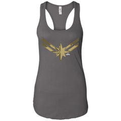 Captain Marvel Simple Gold Shadowed Logo Women Tank Top Women Tank Top - parenttees