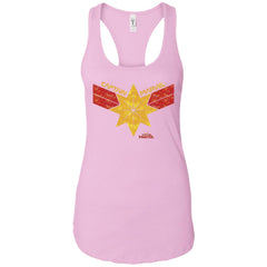 Captain Marvel Distressed Star Ribbon Logo Women Tank Top Women Tank Top - parenttees