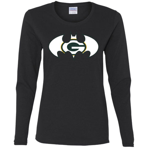 We Are The Green Bay Packers Batman Nfl Mashup Women Long Sleeve Shirt Black / S Women Long Sleeve Shirt - parenttees