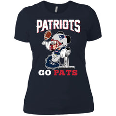 Go Pats - New England Patriots Super Bowl 2019 Mickey Mouse Football Nfl Women Cotton T-Shirt Women Cotton T-Shirt - parenttees