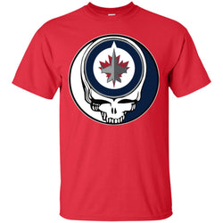 Winnipeg Jets Grateful Dead Steal Your Face Hockey Nhl Shirts Men Cotton T-Shirt