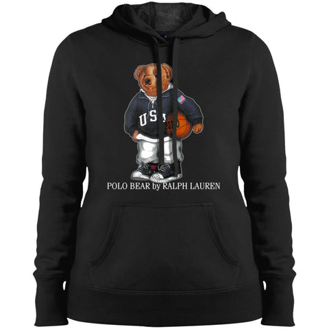 Polo Bear Ralph Lauren Shirt Women Hooded Sweatshirt Black / X-Small Women Hooded Sweatshirt - parenttees