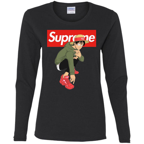 Supreme One Piece Y3 T-shirt Women Long Sleeve Shirt Black / S Women Long Sleeve Shirt - parenttees