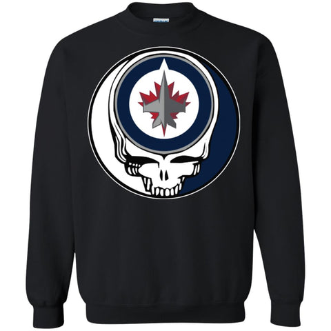 Winnipeg Jets Grateful Dead Steal Your Face Hockey Nhl Shirts Crewneck Pullover Sweatshirt Black / S Crewneck Pullover Sweatshirt - parenttees