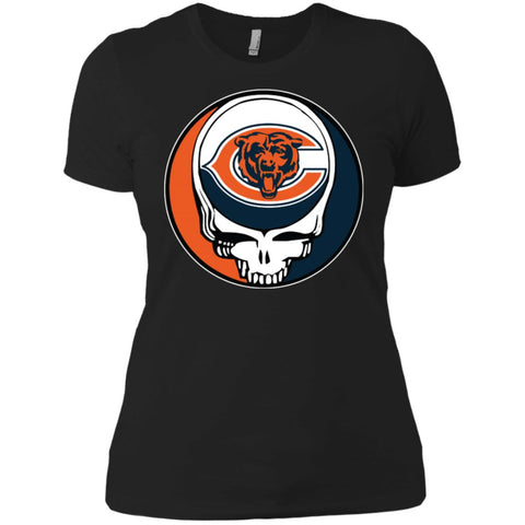 Chicago Bears Grateful Dead Steal Your Face Football Nfl Shirts Women Cotton T-Shirt Black / X-Small Women Cotton T-Shirt - parenttees