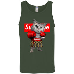 Supreme Boxing Cat Best Funny T-shirt Men Cotton Tank