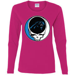 Carolina Panthers Grateful Dead Steal Your Face Football Nfl Shirts Women Long Sleeve Shirt Women Long Sleeve Shirt - parenttees