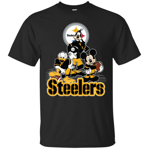 Mickey Mouse Pittsburgh Steelers American Football Nfl Sports Shirt Men Cotton T-Shirt Black / S Men Cotton T-Shirt - parenttees