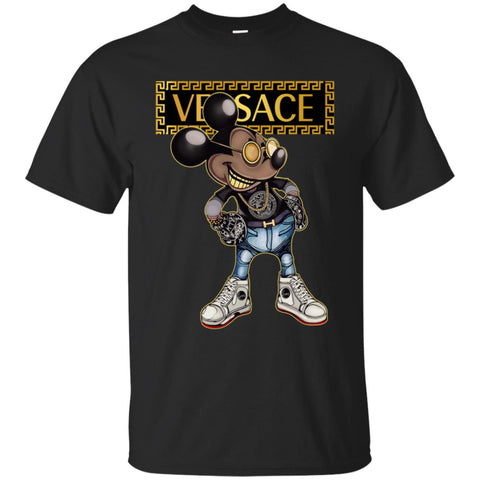 Versace Mickey Mouse Cartoon T-shirt Men Cotton T-Shirt Black / S Men Cotton T-Shirt - parenttees