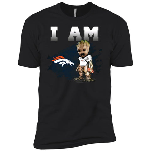 Nfl Denver Broncos I Am Groot T-shirt Men Short Sleeve T-Shirt Black / X-Small Men Short Sleeve T-Shirt - parenttees