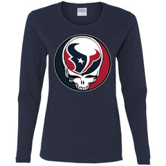Houston Texans Grateful Dead Steal Your Face Football Nfl Shirts Women Long Sleeve Shirt Women Long Sleeve Shirt - parenttees