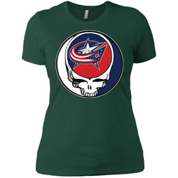 Columbus Blue Grateful Dead Steal Your Face Hockey Nhl Shirts Women Cotton T-Shirt