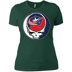 Columbus Blue Grateful Dead Steal Your Face Hockey Nhl Shirts Women Cotton T-Shirt Women Cotton T-Shirt - parenttees
