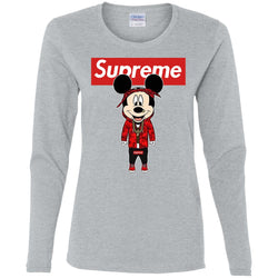 Supreme Mickey Style Fashion T-shirt Women Long Sleeve Shirt