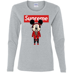 Supreme Mickey Style Fashion T-shirt Women Long Sleeve Shirt Women Long Sleeve Shirt - parenttees