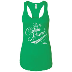 Captain Marvel Paging Distressed Cursive Women Tank Top Women Tank Top - parenttees