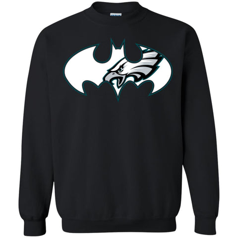 We Are The Philadelphia Eagles Batman Nfl Mashup Crewneck Pullover Sweatshirt Black / S Crewneck Pullover Sweatshirt - parenttees