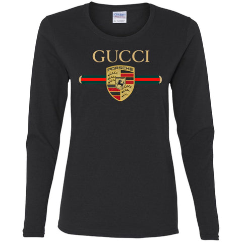 New Gucci Porsche Shirt Women Long Sleeve Shirt Black / S Women Long Sleeve Shirt - parenttees