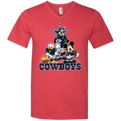 Mickey Mouse Dallas Cowboys American Football Nfl Sports Shirt Men V-Neck T-Shirt