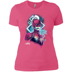 Marvel Captain Marvel Space Glow Neon Women Cotton T-Shirt Women Cotton T-Shirt - parenttees