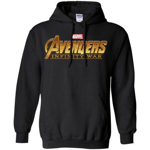 Marvel Avengers Infinity War Golden Logo Pullover Hoodie Sweatshirt Black / S Pullover Hoodie Sweatshirt - parenttees