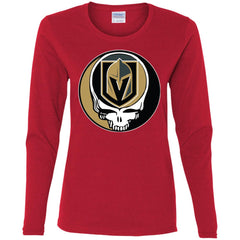 Vegas Golden Knights Grateful Dead Steal Your Face Hockey Nhl Shirts Women Long Sleeve Shirt Women Long Sleeve Shirt - parenttees