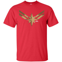 Captain Marvel Simple Gold Shadowed Logo Men Cotton T-Shirt Men Cotton T-Shirt - parenttees