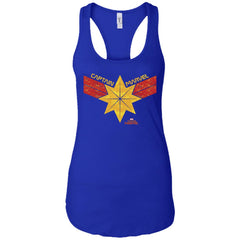 Captain Marvel Distressed Star Ribbon Logo Women Tank Top Women Tank Top - parenttees