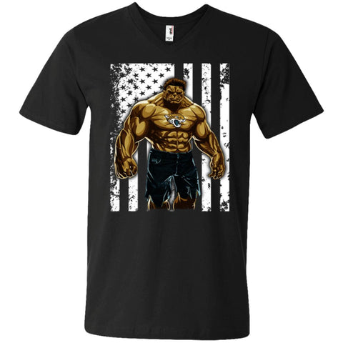 Giants Hulk Jacksonville Jaguars T-shirt Flag Men V-Neck T-Shirt Black / S Men V-Neck T-Shirt - parenttees