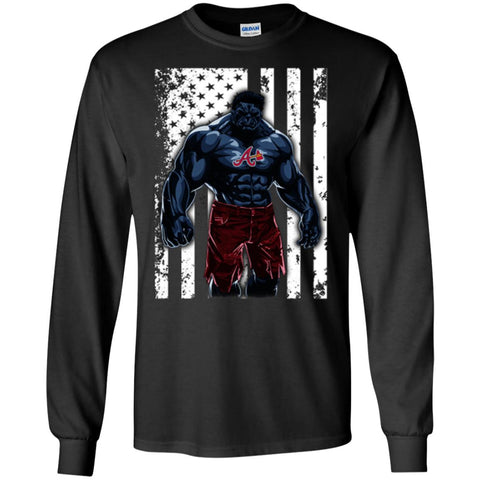 Giants Hulk Atlanta Braves Nfl T-shirt Men Long Sleeve Shirt Black / S Men Long Sleeve Shirt - parenttees