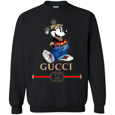 Gucci T-shirt Mouse Mickey Cartoon T-shirt Crewneck Pullover Sweatshirt Black / S Crewneck Pullover Sweatshirt - parenttees