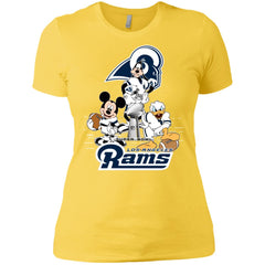 Nfl – Los Angeles Rams Donald Duck Goofy Mickey Mouse Super Bowl 2019 Football Women Cotton T-Shirt Women Cotton T-Shirt - parenttees