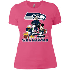 Mickey Mouse Seattle Seahawks American Football Nfl Sports Shirt Women Cotton T-Shirt Women Cotton T-Shirt - parenttees