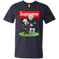 Supreme Rick And Morty T-shirt Men V-Neck T-Shirt Men V-Neck T-Shirt - parenttees