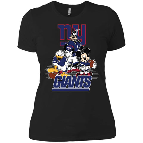 Mickey Mouse New York Giants American Football Nfl Sports Shirt Women Cotton T-Shirt Black / X-Small Women Cotton T-Shirt - parenttees