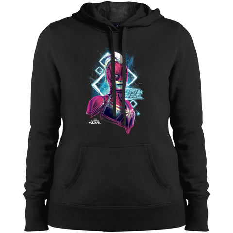 Marvel Captain Marvel Space Glow Neon Women Hooded Sweatshirt Black / X-Small Women Hooded Sweatshirt - parenttees