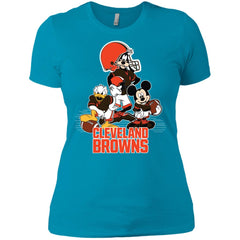 Mickey Mouse Cleveland Browns American Football Nfl Sports Shirt Women Cotton T-Shirt Women Cotton T-Shirt - parenttees