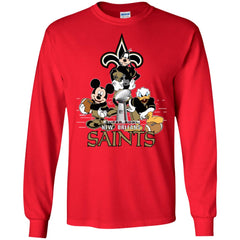 Nfl – New Orleans Saints Donald Duck Goofy Mickey Mouse Super Bowl 2019 Football Men Long Sleeve Shirt Men Long Sleeve Shirt - parenttees