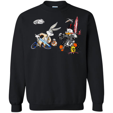 Star Wars T-shirts Rabbit Vs Duck Donald Funny Crewneck Pullover Sweatshirt Black / S Crewneck Pullover Sweatshirt - parenttees