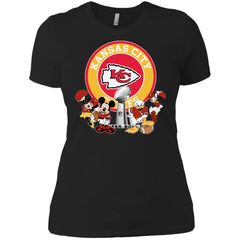 Nfl – Kansas City Chiefs Super Bowl 2019 Mickey Mouse Minnie Mouse Donald Duck Daisy Duck Football Women Cotton T-Shirt Women Cotton T-Shirt - parenttees