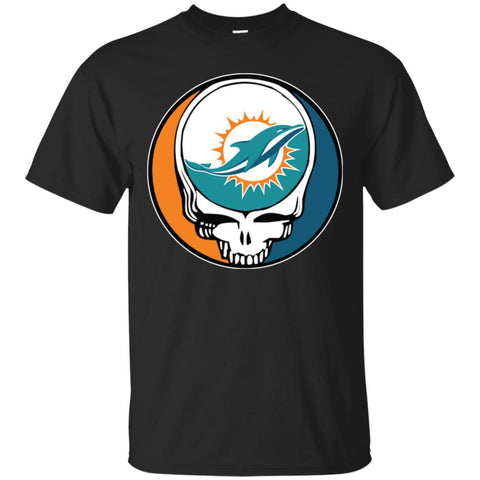 Miami Dolphins Grateful Dead Steal Your Face Football Nfl Shirts Men Cotton T-Shirt Black / S Men Cotton T-Shirt - parenttees