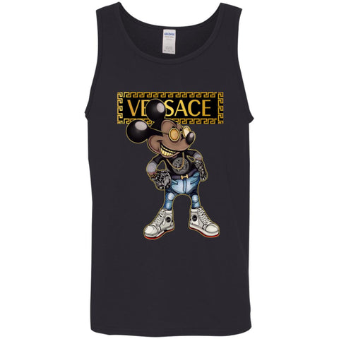 Versace Mickey Mouse Cartoon T-shirt Men Cotton Tank Black / X-Small Men Cotton Tank - parenttees