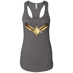 Captain Marvel Gleaming Chest Logo Women Tank Top Women Tank Top - parenttees