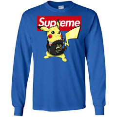 Supreme Pikachu T-shirt Men Long Sleeve Shirt Men Long Sleeve Shirt - parenttees