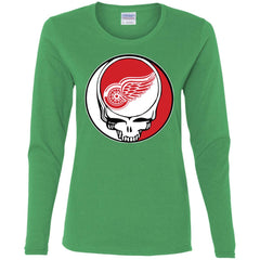 Detroit Red Wings Grateful Dead Steal Your Face Hockey Nhl Shirts Women Long Sleeve Shirt Women Long Sleeve Shirt - parenttees