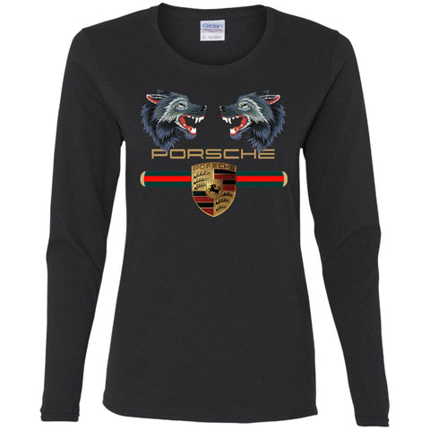 Trending Gucci Porsche Vip Shirt Women Long Sleeve Shirt Black / S Women Long Sleeve Shirt - parenttees