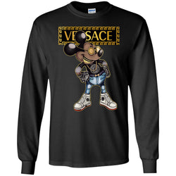 Versace Mickey Mouse Cartoon T-shirt Men Long Sleeve Shirt