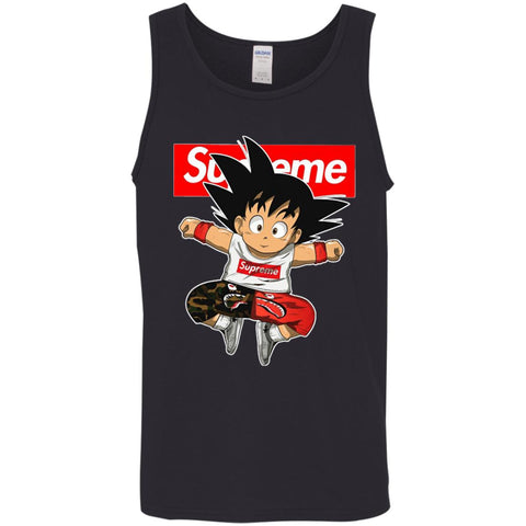 Supreme Dragon Ball Goku T-shirt Men Cotton Tank Black / X-Small Men Cotton Tank - parenttees