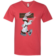 Louis Vuitton Rabbit Smoking Shirt Men V-Neck T-Shirt Men V-Neck T-Shirt - parenttees